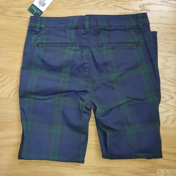 NWT LAUREN RALPH LAUREN Navy Green Tartan Plaid Cotton Casual Pants. 6 - Picture 3 of 7